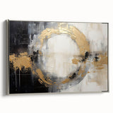 Framed abstract strokes wall art in silver, showcasing dynamic brush strokes and a modern aesthetic, perfect for contemporary home decor.