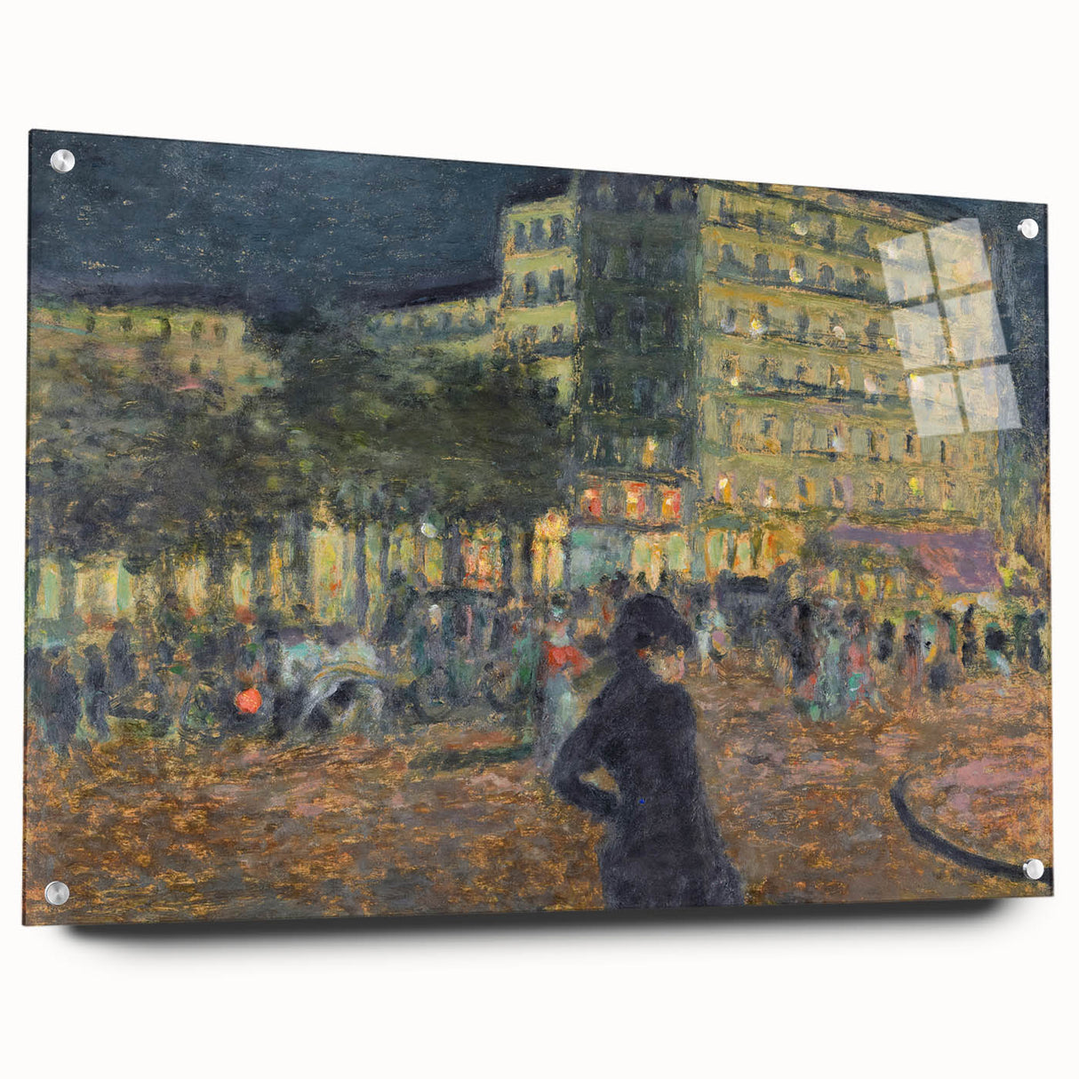 Place Pigalle at Night" by Pierre Bonnard - Illuminated Cityscape