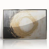 Framed wall art showcasing an abstract design with bold silver strokes on a neutral background, perfect for modern home decor. Ideal for enhancing living spaces.