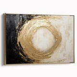 Abstract strokes wall art in a gold frame, showcasing rich textures and elegant design elements, perfect for modern home decor. Ideal for art enthusiasts seeking sophistication.