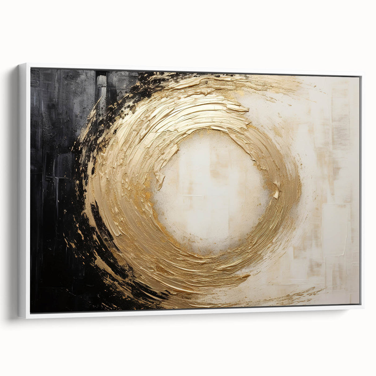 Framed canvas wall art featuring abstract strokes in shades of blue, gray, and white, showcasing a modern design ideal for contemporary home decor.