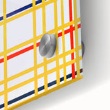 Modern Wall Art: Bold Geometric Grid Design in Primary Colors