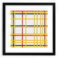 Modern Wall Art: Bold Geometric Grid Design in Primary Colors