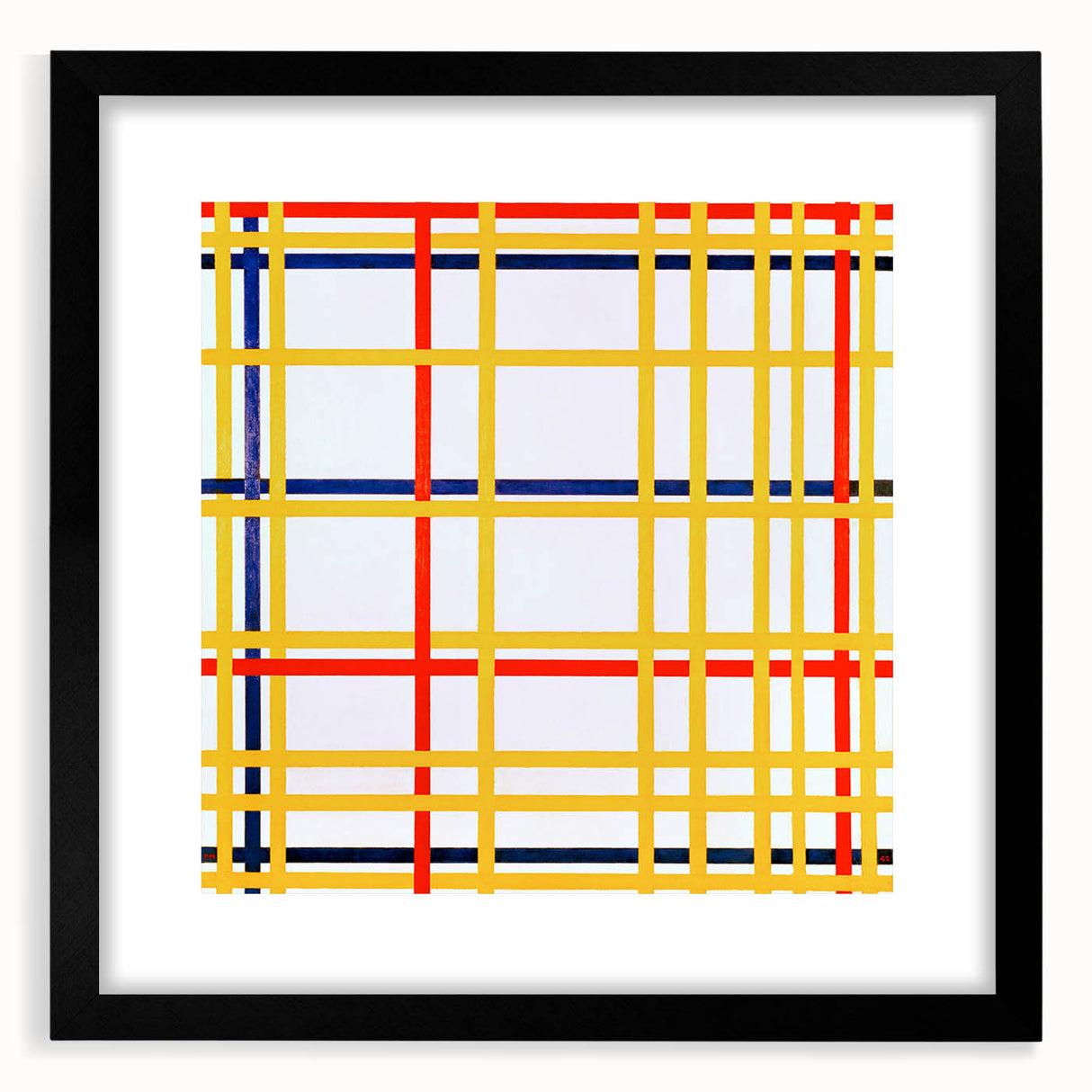 Modern Wall Art: Bold Geometric Grid Design in Primary Colors