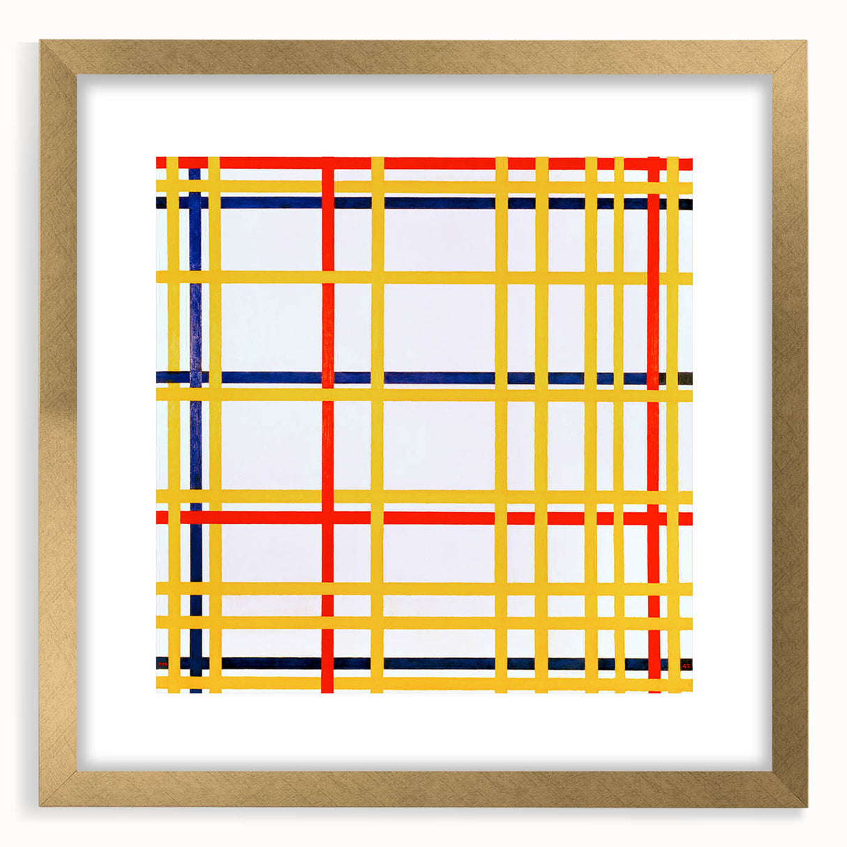 Modern Wall Art: Bold Geometric Grid Design in Primary Colors