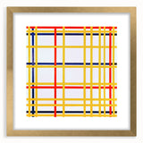Modern Wall Art: Bold Geometric Grid Design in Primary Colors