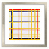 Modern Wall Art: Bold Geometric Grid Design in Primary Colors