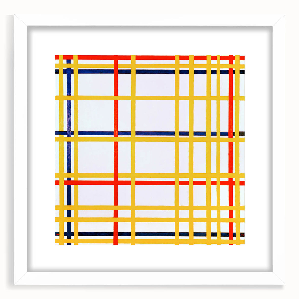 Modern Wall Art: Bold Geometric Grid Design in Primary Colors