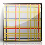 Modern Wall Art: Bold Geometric Grid Design in Primary Colors