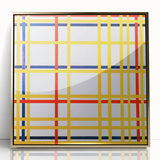 Modern Wall Art: Bold Geometric Grid Design in Primary Colors