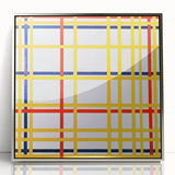 Modern Wall Art: Bold Geometric Grid Design in Primary Colors