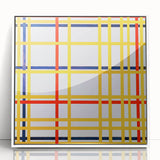 Modern Wall Art: Bold Geometric Grid Design in Primary Colors