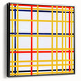 Modern Wall Art: Bold Geometric Grid Design in Primary Colors