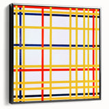 Modern Wall Art: Bold Geometric Grid Design in Primary Colors