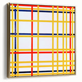 Modern Wall Art: Bold Geometric Grid Design in Primary Colors