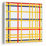 Modern Wall Art: Bold Geometric Grid Design in Primary Colors
