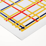 Modern Wall Art: Bold Geometric Grid Design in Primary Colors