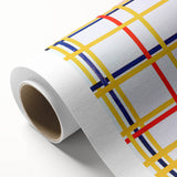 Modern Wall Art: Bold Geometric Grid Design in Primary Colors