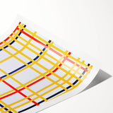 Modern Wall Art: Bold Geometric Grid Design in Primary Colors