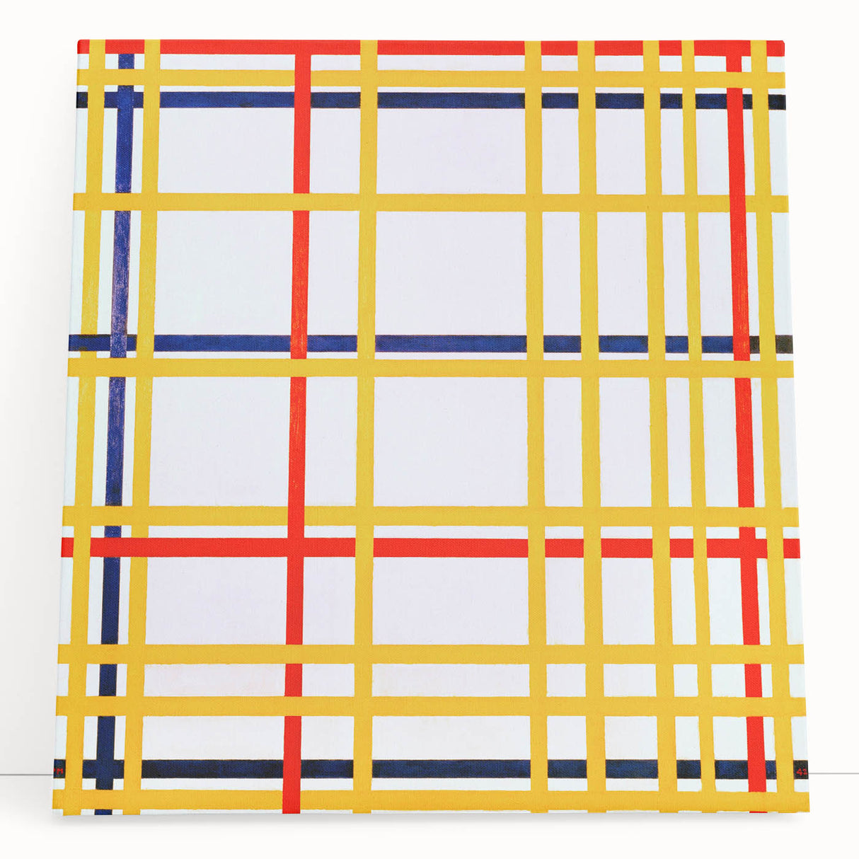 Modern Wall Art: Bold Geometric Grid Design in Primary Colors