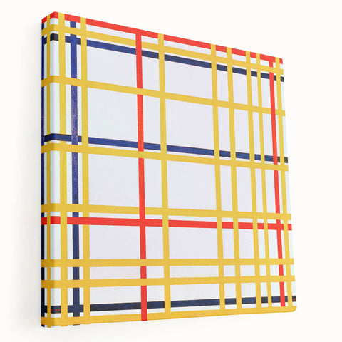 Modern Wall Art: Bold Geometric Grid Design in Primary Colors