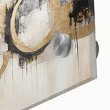 Close-up of vibrant abstract strokes wall art, showcasing a blend of bold colors and dynamic patterns on acrylic glass, perfect for modern home decor.