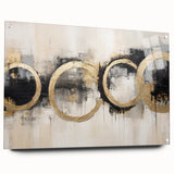 Abstract wall art featuring colorful strokes in vibrant hues, displayed in a side view with acrylic glass and pins for hanging, perfect for modern decor.