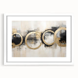 Abstract strokes wall art framed in white with a mat, showcasing vibrant colors and dynamic brushstrokes, perfect for modern home decor and artistic flair.