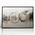 Framed abstract wall art featuring bold black strokes on a white background, showcasing a modern design ideal for contemporary home decor. Perfect for adding sophistication to any space.