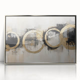 Framed abstract wall art featuring vibrant silver strokes on a sleek acrylic background, perfect for modern home decor and artistic interiors.