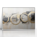 Framed abstract strokes wall art in white acrylic, showcasing vibrant colors and dynamic brushwork, perfect for modern home decor and artistic expression.