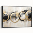 Framed canvas wall art showcasing abstract strokes in black and gray hues, highlighting a modern design ideal for contemporary decor. Perfect for elevating any living space.