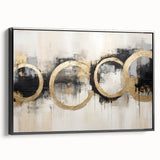 Framed canvas wall art showcasing abstract strokes in black and gray hues, highlighting a modern design ideal for contemporary decor. Perfect for elevating any living space.