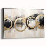 Framed canvas wall art showcasing an abstract design with dynamic silver strokes, perfect for modern decor. Ideal for enhancing living spaces or offices.