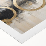 Abstract strokes wall art on rolled canvas showcasing vibrant colors and dynamic patterns, perfect for modern decor, packaged securely for delivery.