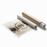 Abstract strokes wall art print showcasing vibrant colors and dynamic shapes; perfect for modern decor. This rolled art piece adds a contemporary touch to any space.