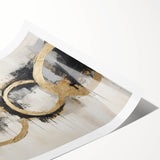 Abstract wall art print showcasing vibrant, colorful strokes in shades of blue, pink, and yellow, perfect for modern home decor. Rolled for easy framing and shipping.