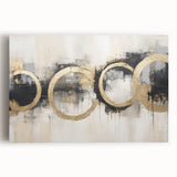 Abstract wall art featuring vibrant strokes in shades of blue, orange, and yellow on a stretched canvas, ideal for modern home decor and artistic expression. Perfect for living rooms or creative spaces, adding a pop of color and dynamic energy to any wall.