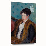 Portrait Wall Art - Girl with Fox Furs by William James Glackens