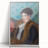 Portrait Wall Art - Girl with Fox Furs by William James Glackens