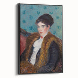 Portrait Wall Art - Girl with Fox Furs by William James Glackens