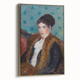 Portrait Wall Art - Girl with Fox Furs by William James Glackens