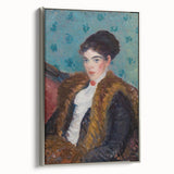 Portrait Wall Art - Girl with Fox Furs by William James Glackens