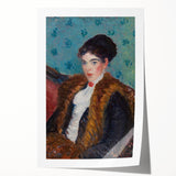 Portrait Wall Art - Girl with Fox Furs by William James Glackens