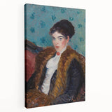 Portrait Wall Art - Girl with Fox Furs by William James Glackens
