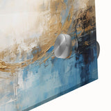 Close-up view of an abstract strokes wall art piece, showcasing vibrant acrylic colors on glass, ideal for modern home decor and artistic expression.