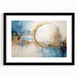 Abstract strokes wall art framed in black, showcasing a modern design with bold colors and textures, perfect for contemporary home decor. Ideal for enhancing living spaces or gallery walls.