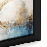 Close-up of abstract strokes wall art featuring vibrant, colorful brush strokes on a framed canvas, ideal for adding modern flair to home decor.