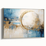 Framed abstract strokes wall art in a sleek silver frame, showcasing dynamic brushwork and vibrant colors, perfect for modern home decor.