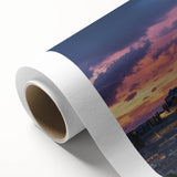 Rolling canvas print showcasing a vibrant landscape of a majestic castle surrounded by lush greenery, elegantly packaged in a protective cardboard tube. Ideal for home decor enthusiasts seeking unique artwork.